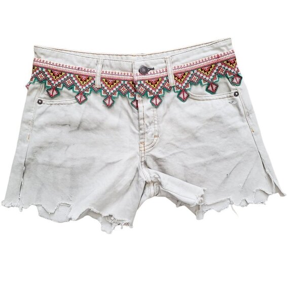 ☀ We The Free Borderline Cutoff Denim Shorts Sz 26 - Picture 2 of 8